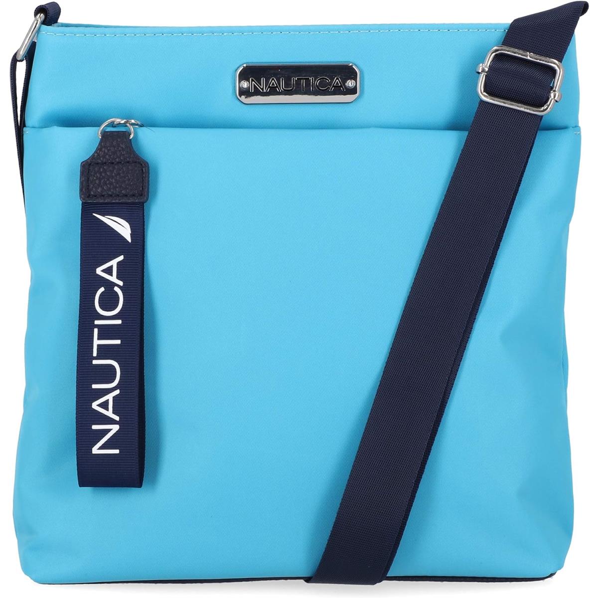 Nautica Diver Nylon Small Womens Crossbody Bag Purse with Adjustable Shoulder St Scuba Blue