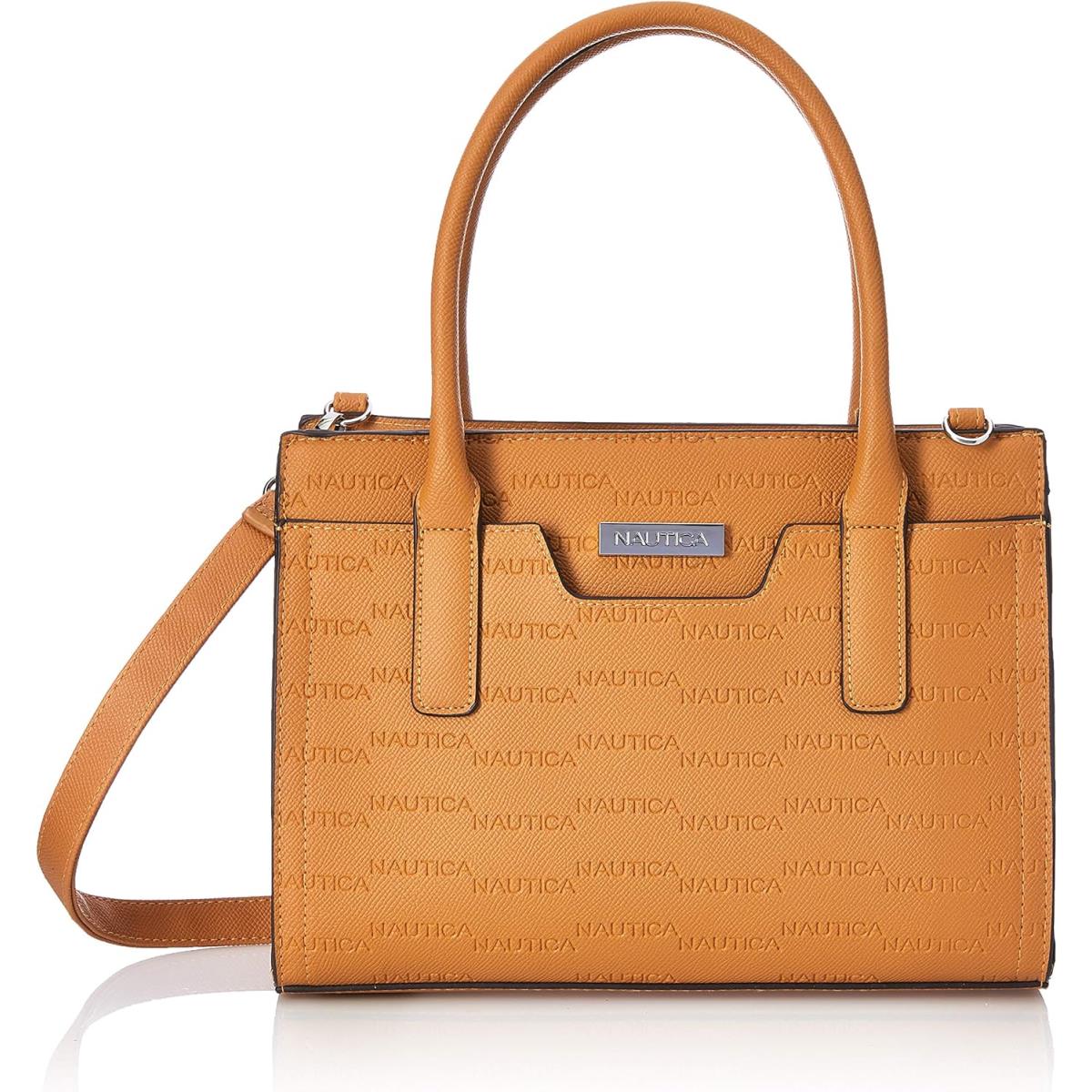 Nautica Womens Sandy Jr. Top Handel Satchel with Removable Crossbody Strap Camel