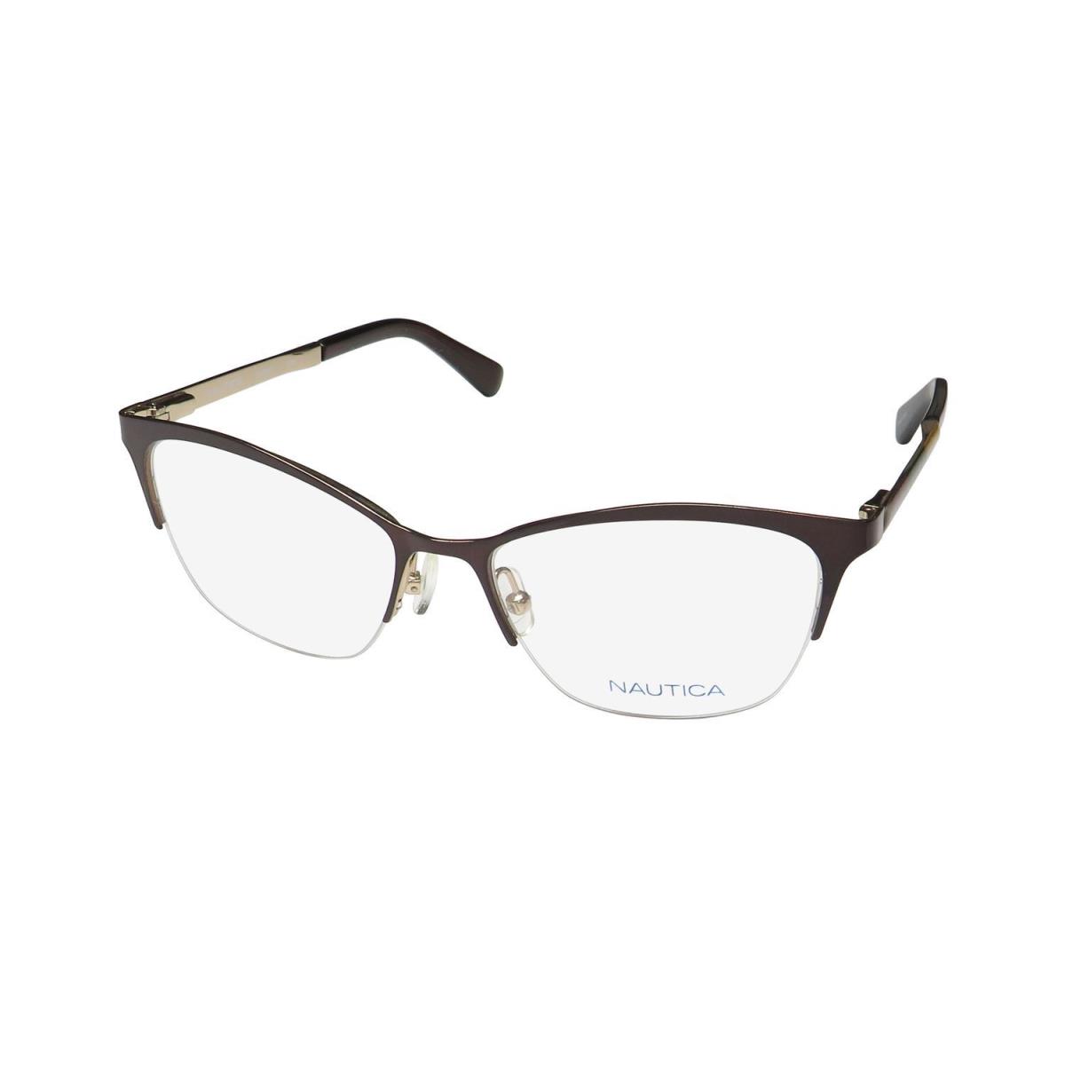 Nautica NLO5009 Eyeglass Frame Cat Eye Womens Half-rim 51-16-140 Brown Metal