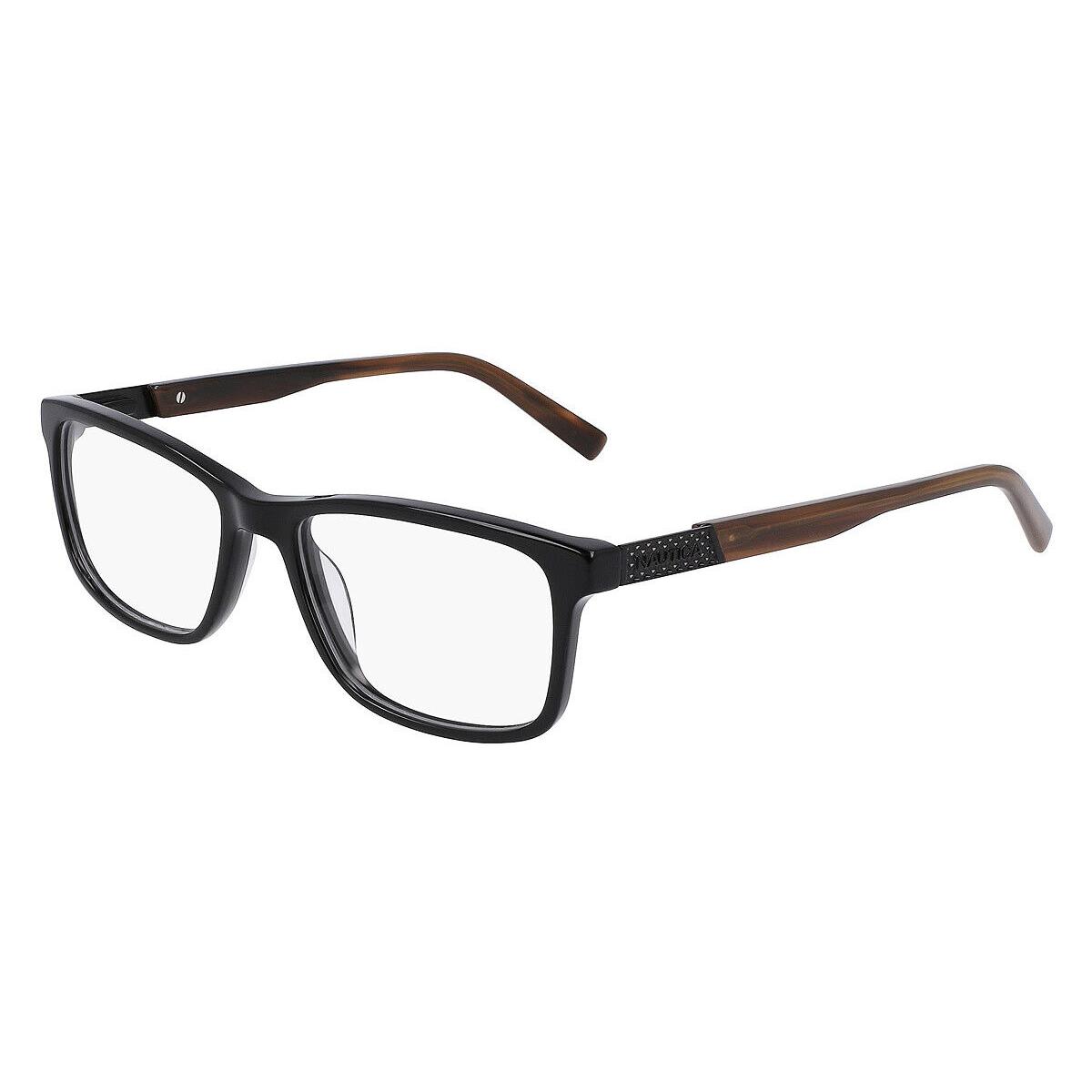 Nautica N8177 Eyeglasses Men Black Rectangle 53mm