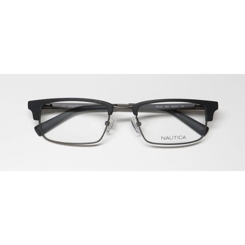 Nautica N9103 Eyeglasses Mens 53-19-140 Full-rim 005 Black Rectangular Metal