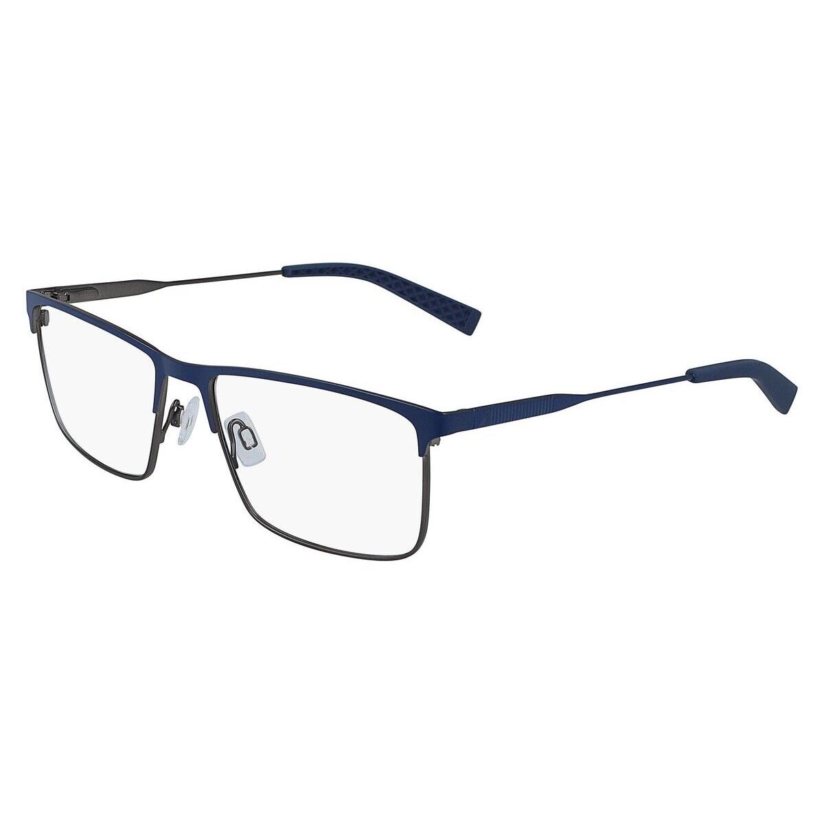 Nautica N7295 Eyeglasses Men Matte Navy Rectangle 57mm