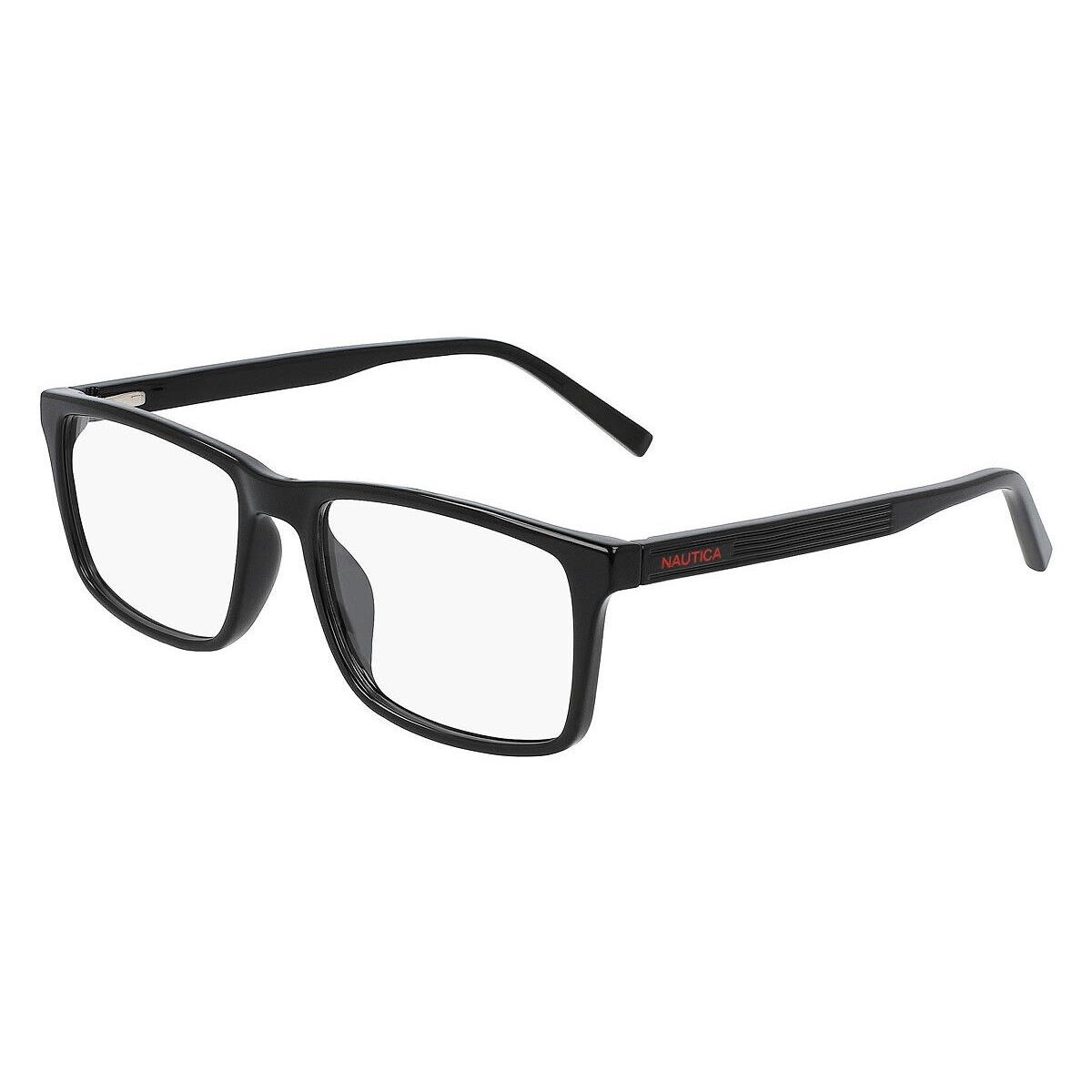 Nautica N8182 Eyeglasses Men Black Rectangle 53mm - Frame: Black, Lens: Demo