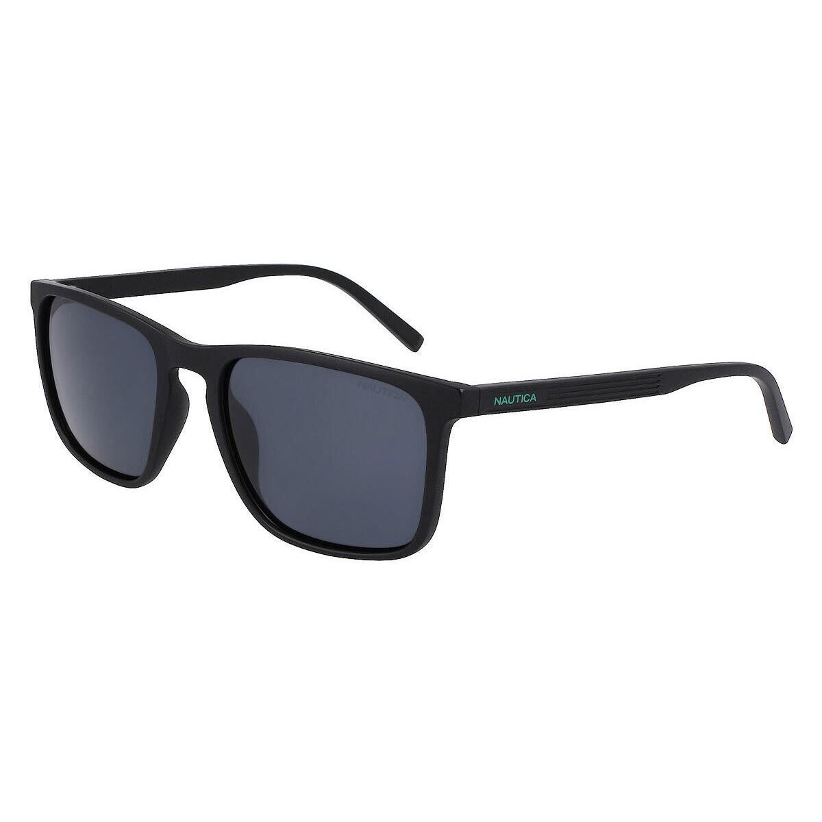 Nautica N6255S Sunglasses Men Matte Black Rectangle 57mm - Frame: Matte Black