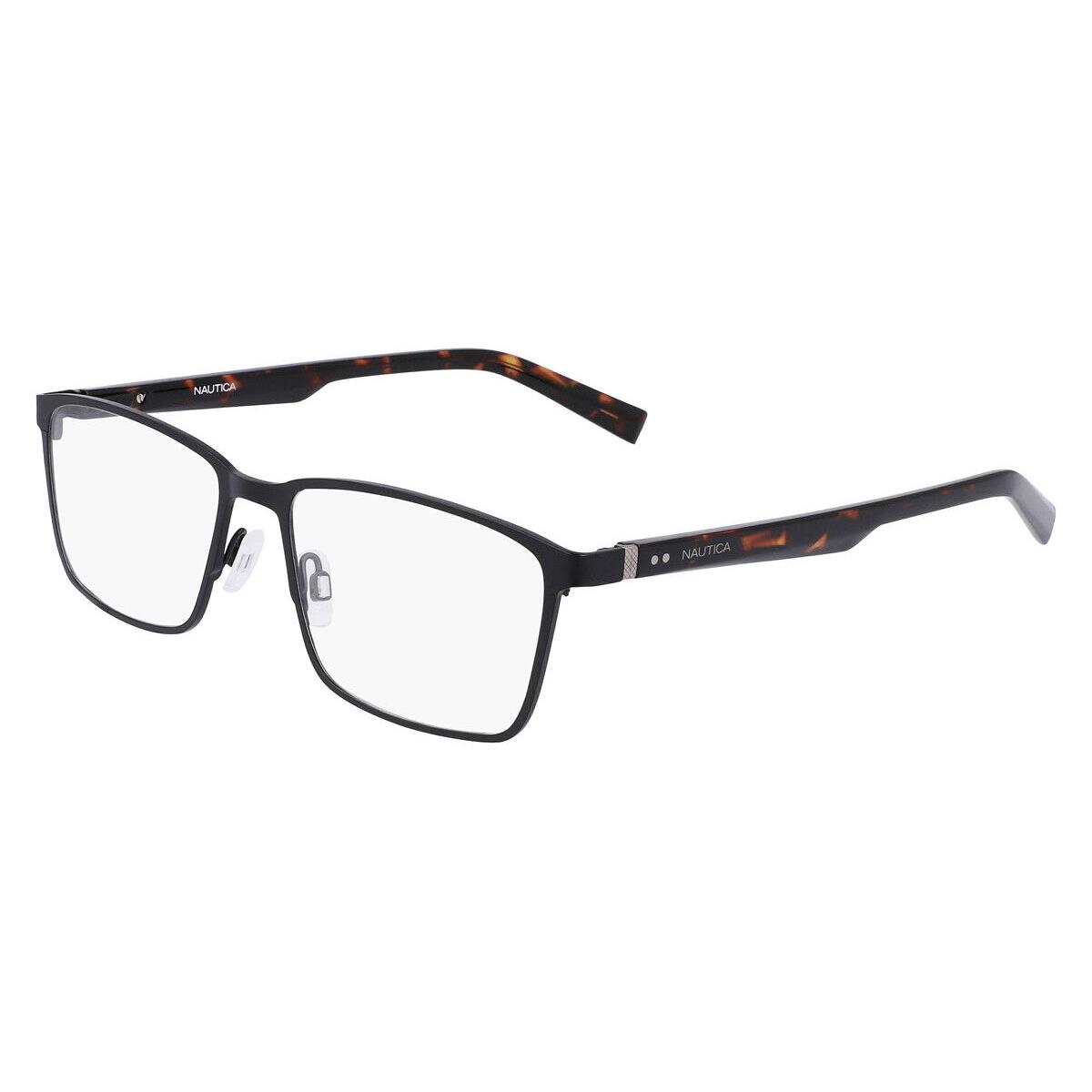 Nautica N7323 Eyeglasses Men Matte Black Square 57mm - Frame: Matte Black, Lens: Demo