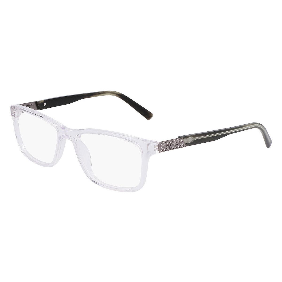 Nautica N8177 Eyeglasses Men Crystal Rectangle 53mm