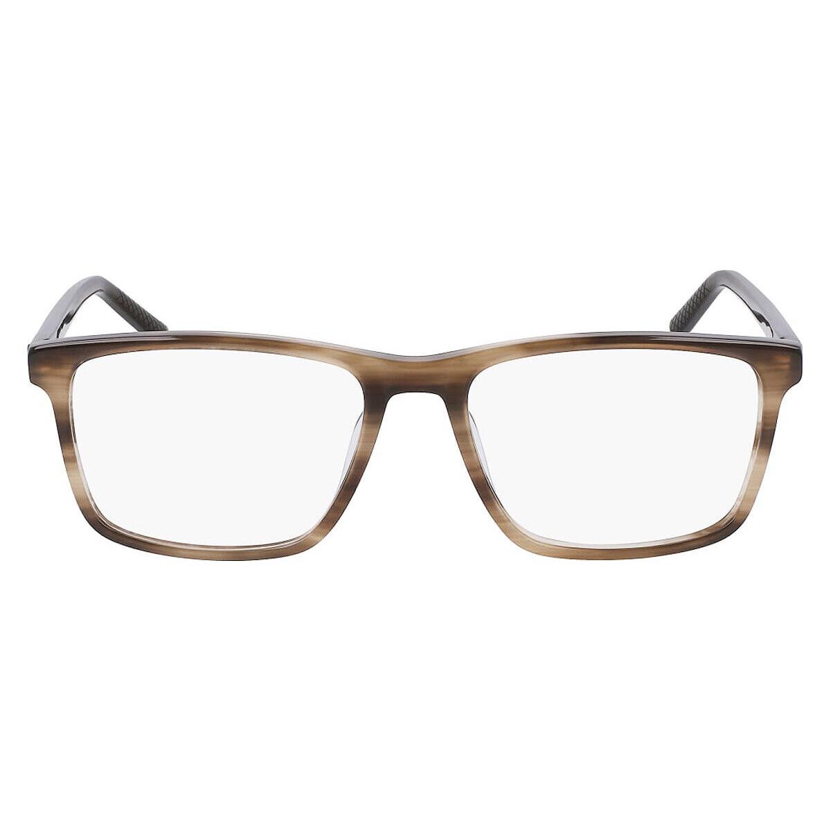 Nautica N8178 Eyeglasses Men Light Brown Horn Square 55mm