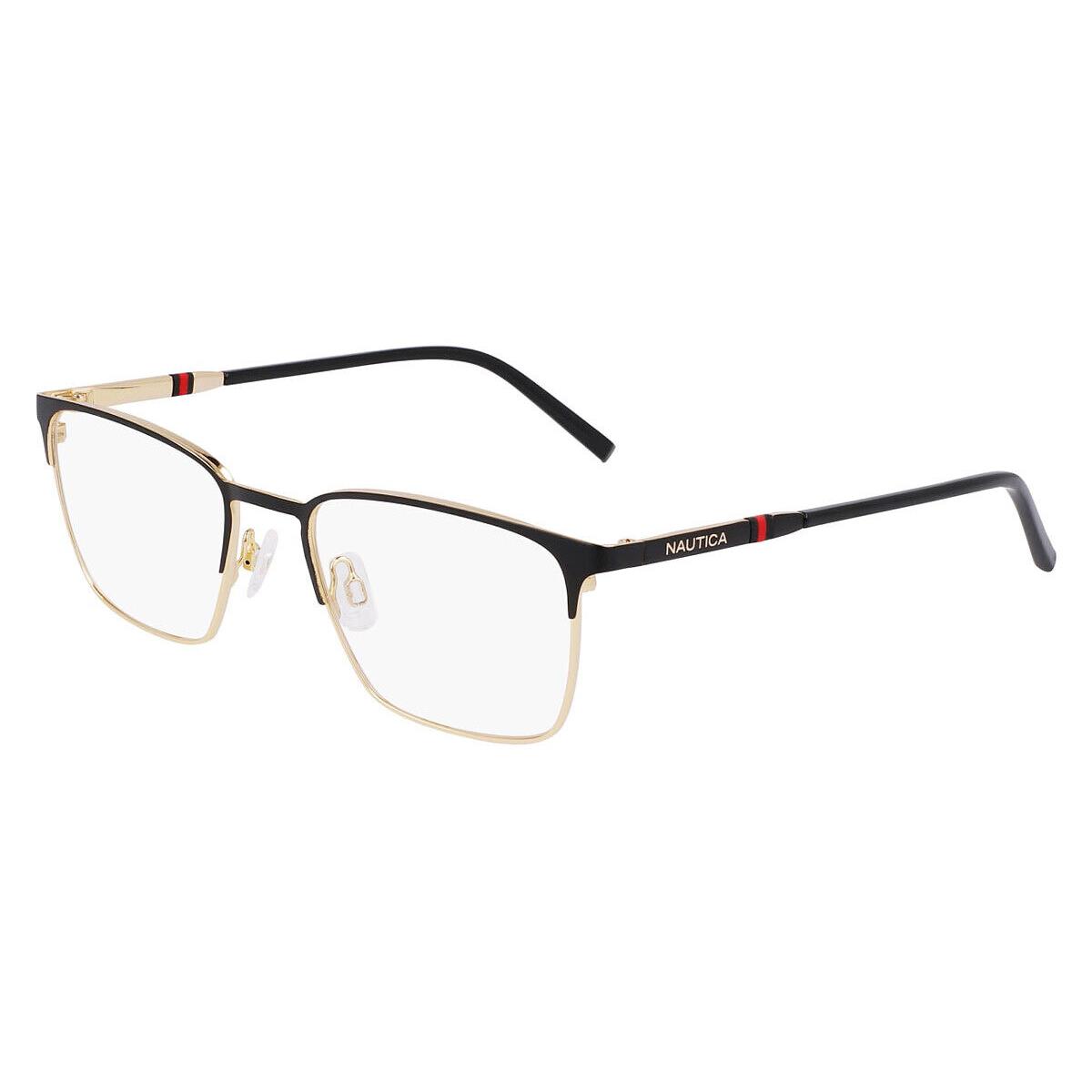 Nautica Nau Eyeglasses Men Black/gold 52mm - Frame: Black/Gold, Lens: Demo