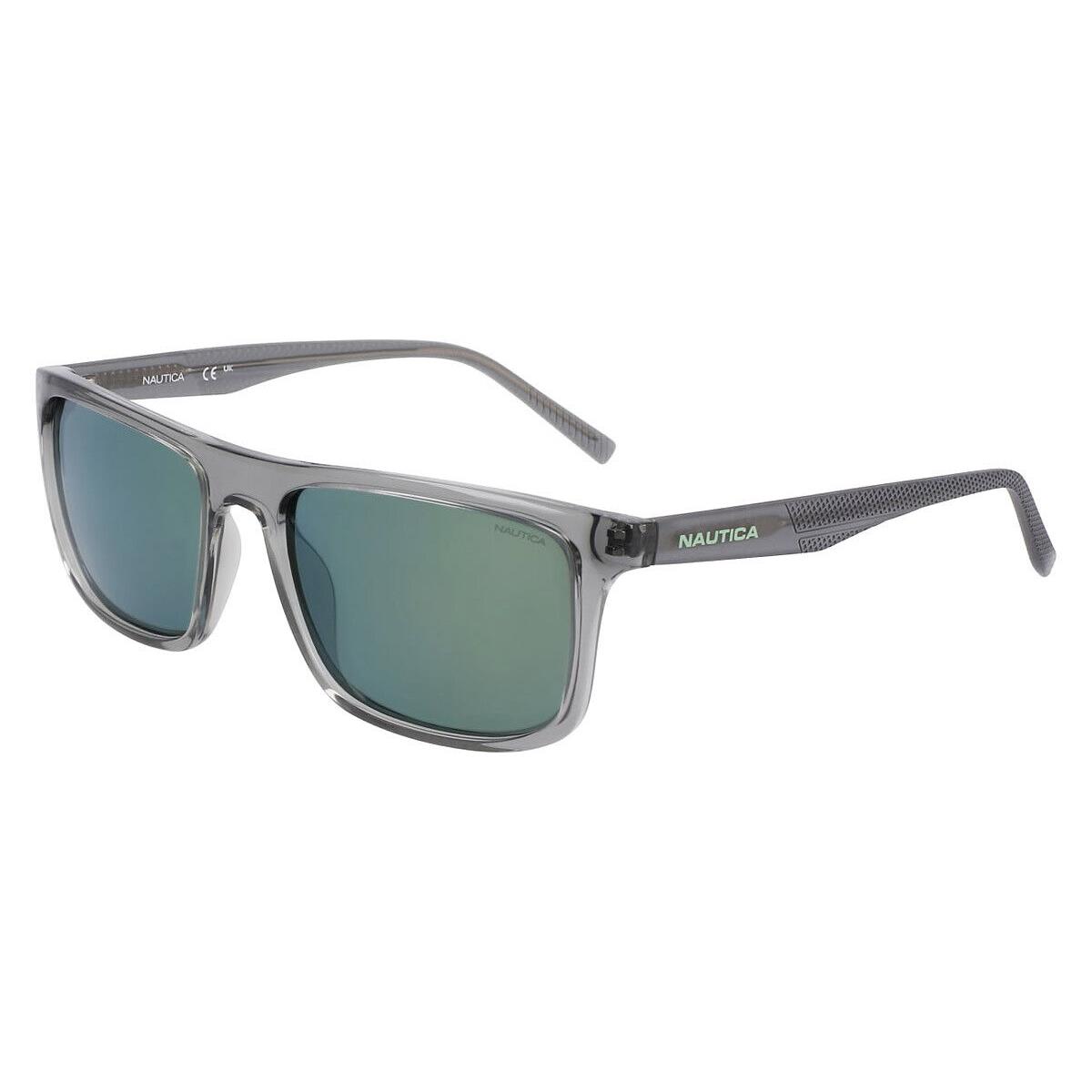 Nautica N6258S Sunglasses Men Matte Gray Crystal 56mm