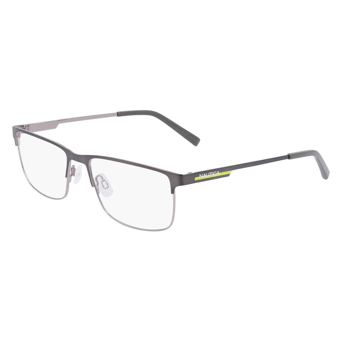 Nautica N7328 Eyeglasses Men Matte Gunmetal Rectangle 55mm