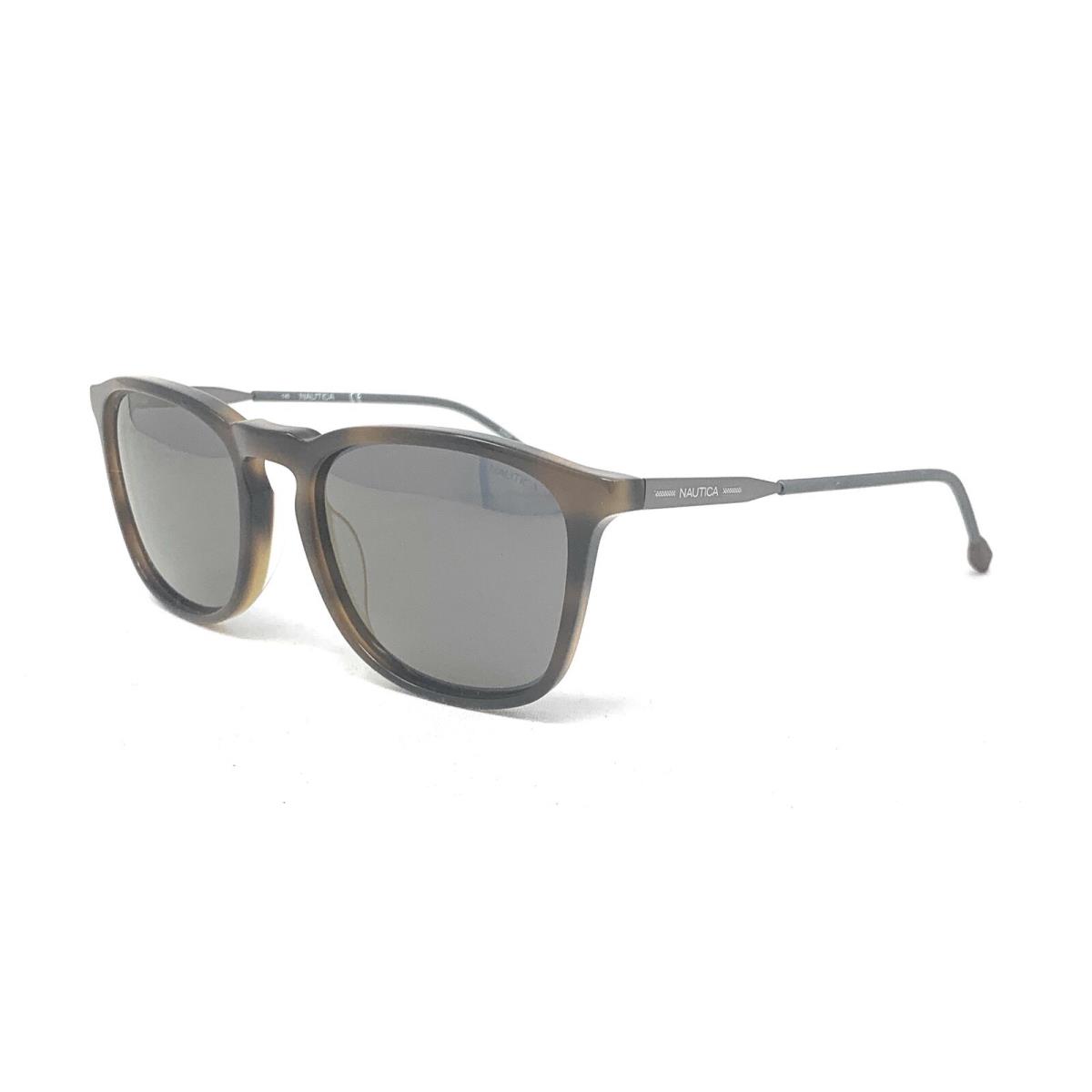 Nautica Polarized Men`s Mirrored Sunglasses N6238S 101 218 Brown Tortorice 53mm - Brown Tortorice, Frame: Brown Havana, Lens: Green