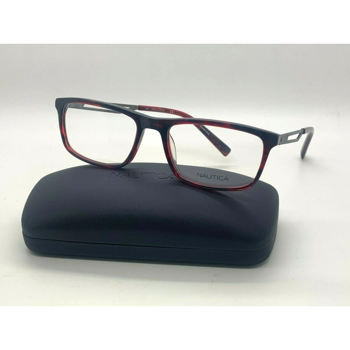 Nautica N 8142 645 Red Horn Eyeglasses 56-18-140MM /case