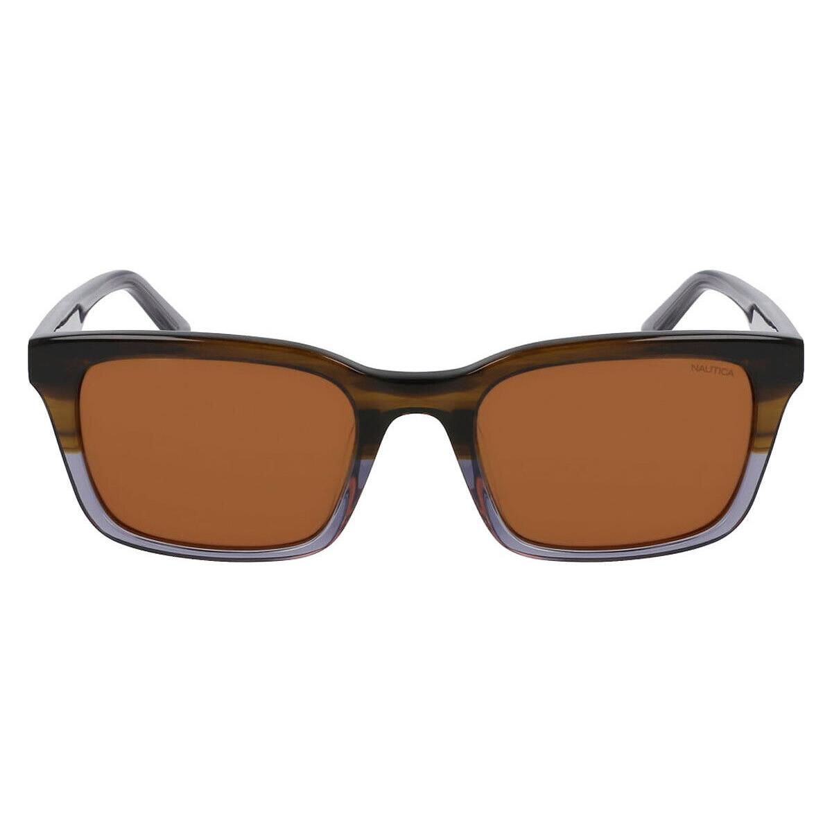 Nautica N6262S Sunglasses Men Brown Gray Gradient 53mm