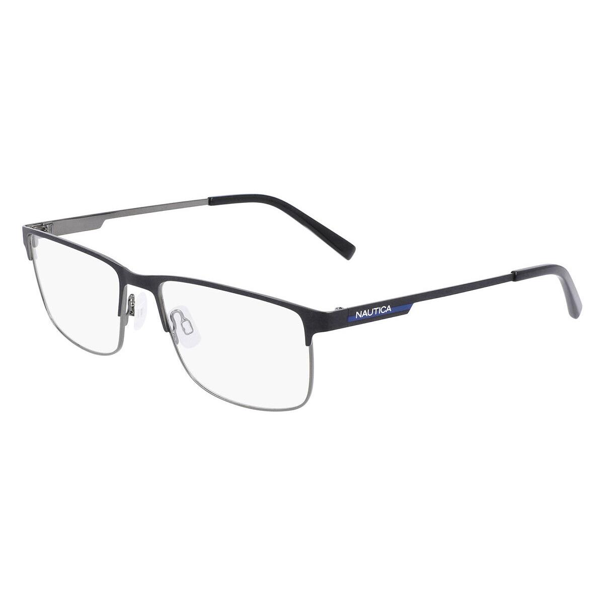 Nautica N7328 Eyeglasses Men Matte Black Rectangle 55mm - Frame: Matte Black, Lens: Demo