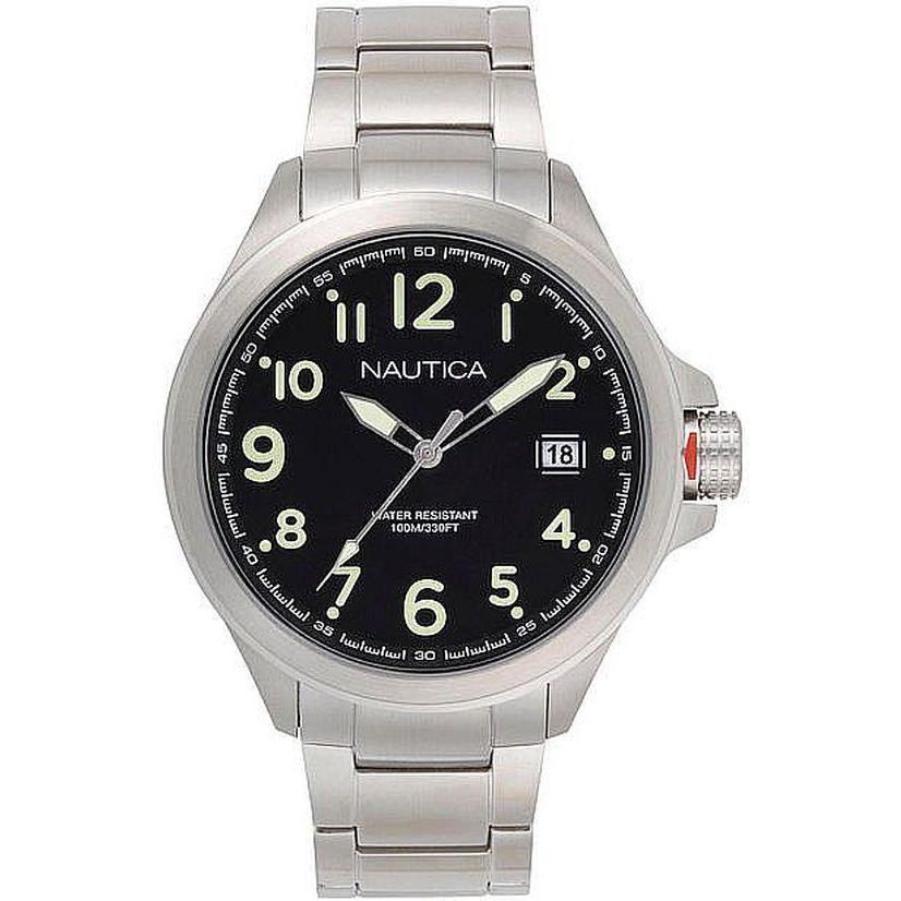 Men`s Nautica Glen Park 46mm Stainless Steel Band Watch NAPGLP005