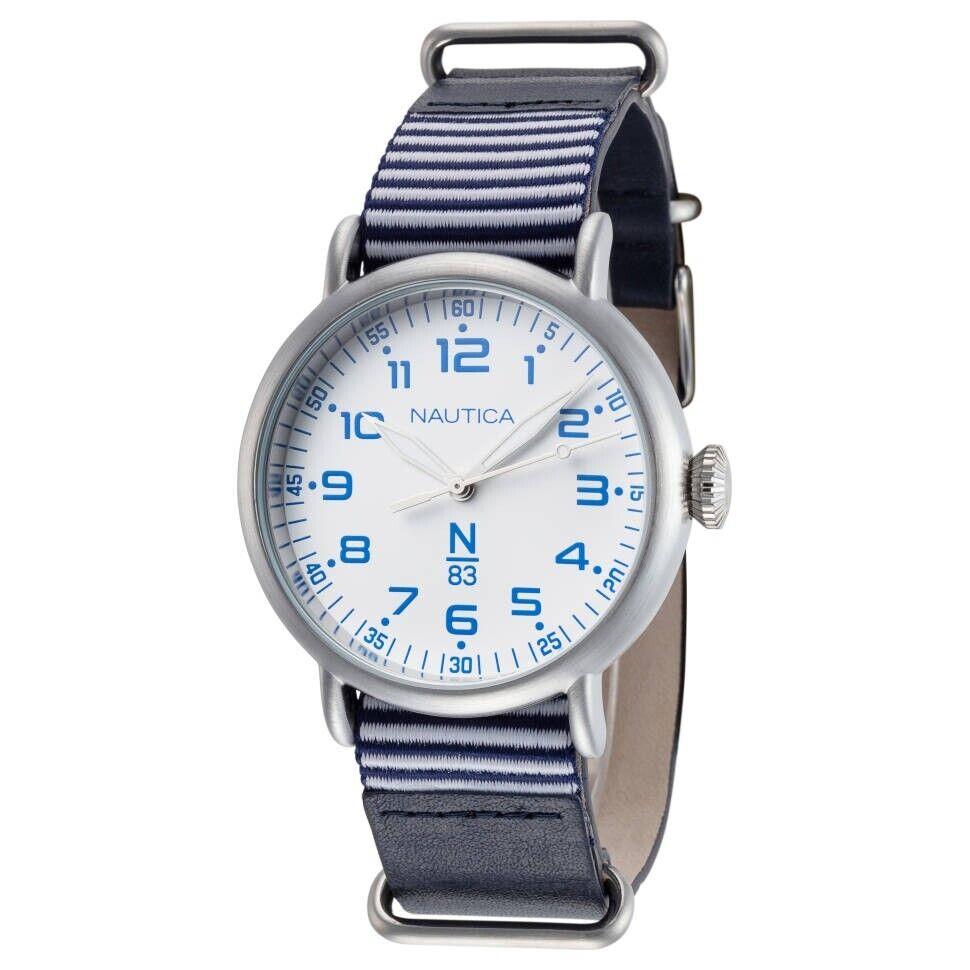 Nautica Blue Wakeland White Dial 40mm Easy Reader Men`s Watch NAPWLS906