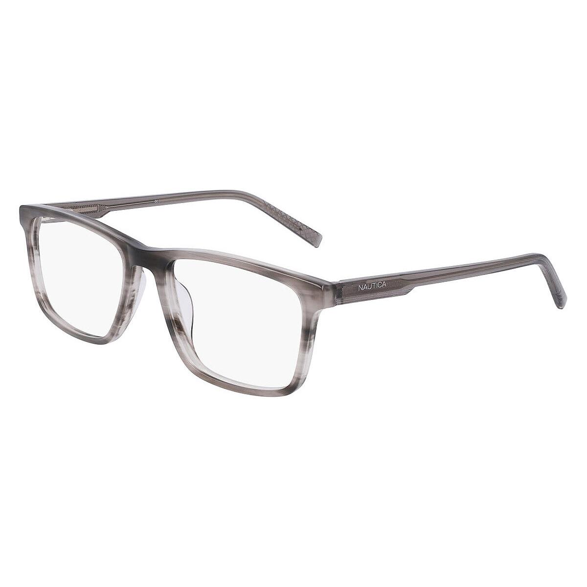 Nautica N8178 Eyeglasses Men Gray Horn Square 55mm - Frame: Gray Horn, Lens: Demo