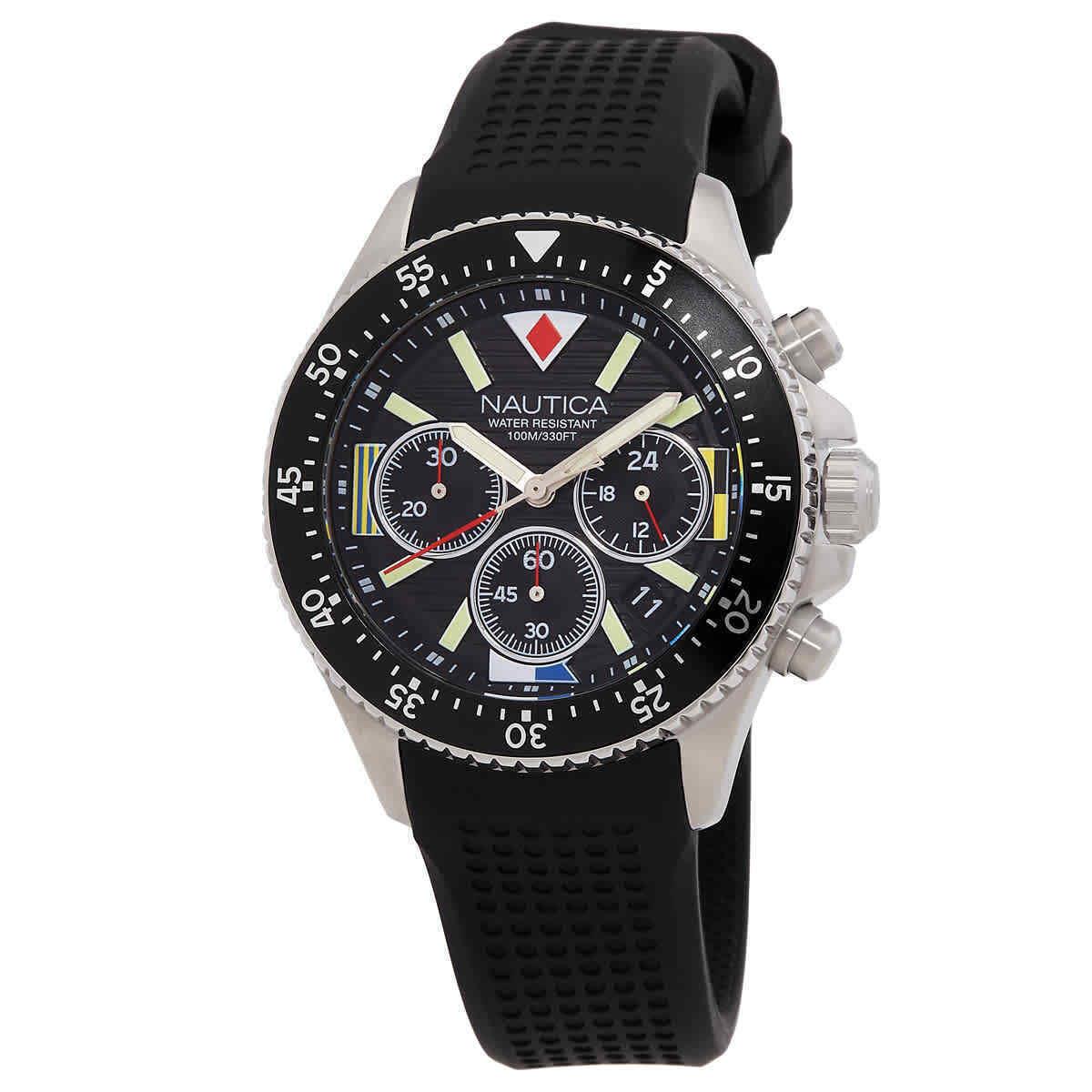 Nautica Westport Chronograph Quartz Black Dial Men`s Watch NAPWPS301