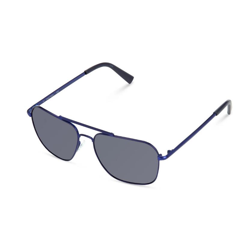 Nautica Men`s N9208S WM Matte Navy Rx`able Sport Aviator Sunglasses 57-15-145 - Frame: Navy, Lens: Smoke