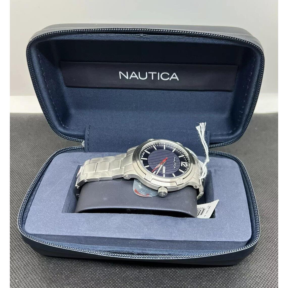 Men`s Nautica Prh Porthole 44mm Stainless Steel Band Watch NAPPRH019