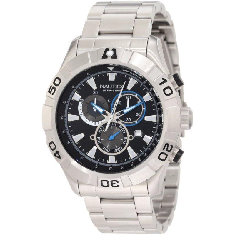 Nautica Men`s N21529G J-80 / Nst 550 Stainless Steel Chronograph Quartz Watch