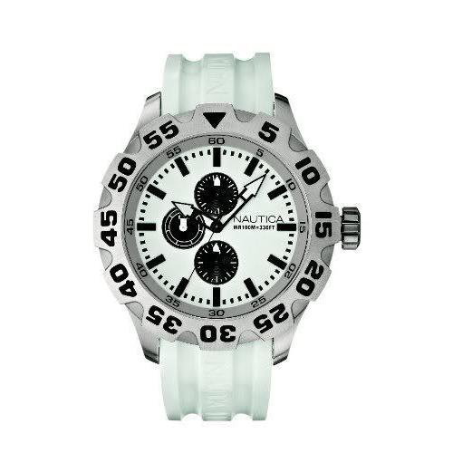 Nautica Men`s N15583G Bfd 100 Multifunction White Resin Watch