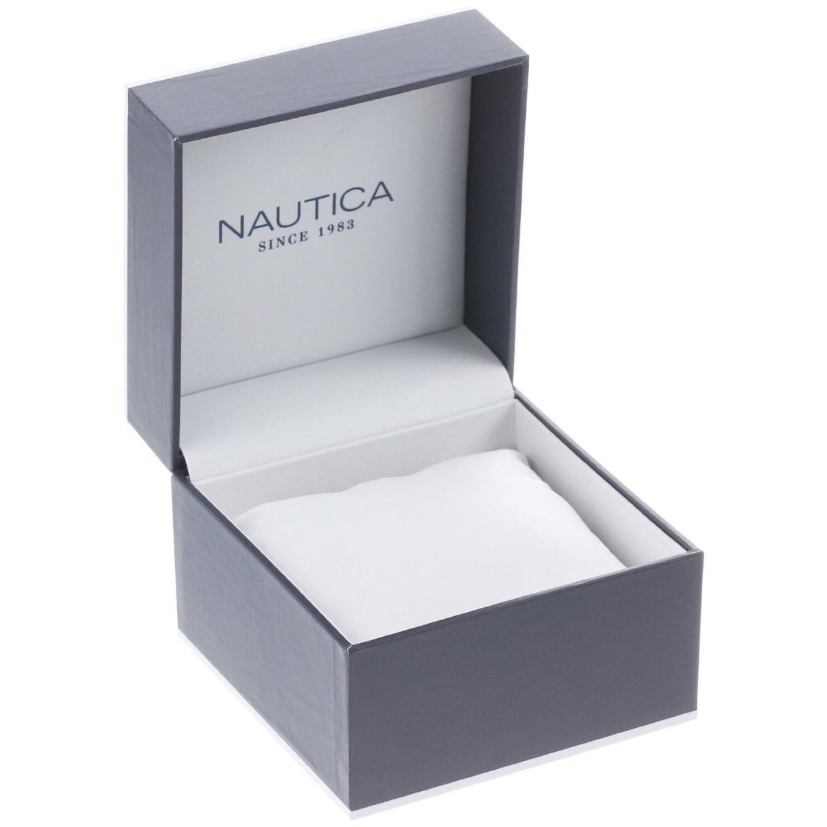 Nautica Men`s N13604G Classic Analog Date Watch - Black Dial Black Leather Band