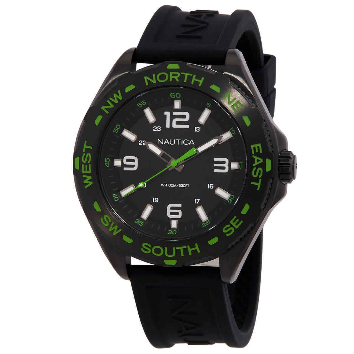 Nautica Clearwater Beach Quartz Black Dial Men`s Watch NAPCWS303