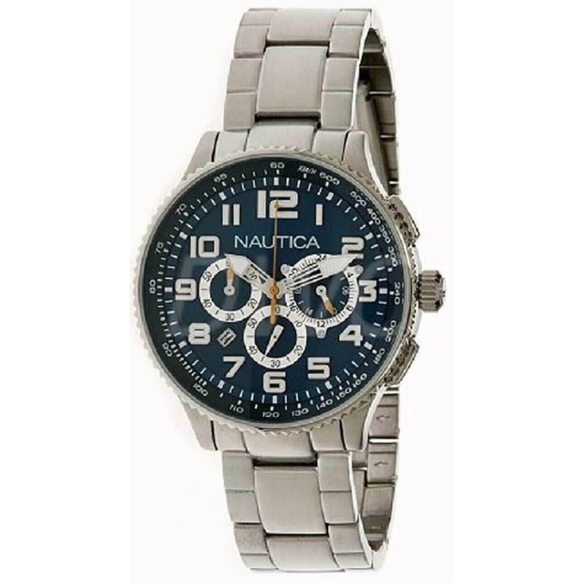 Nautica Ocn 38MM Chronograph SS Blue Dial Men`s Watch N25522M