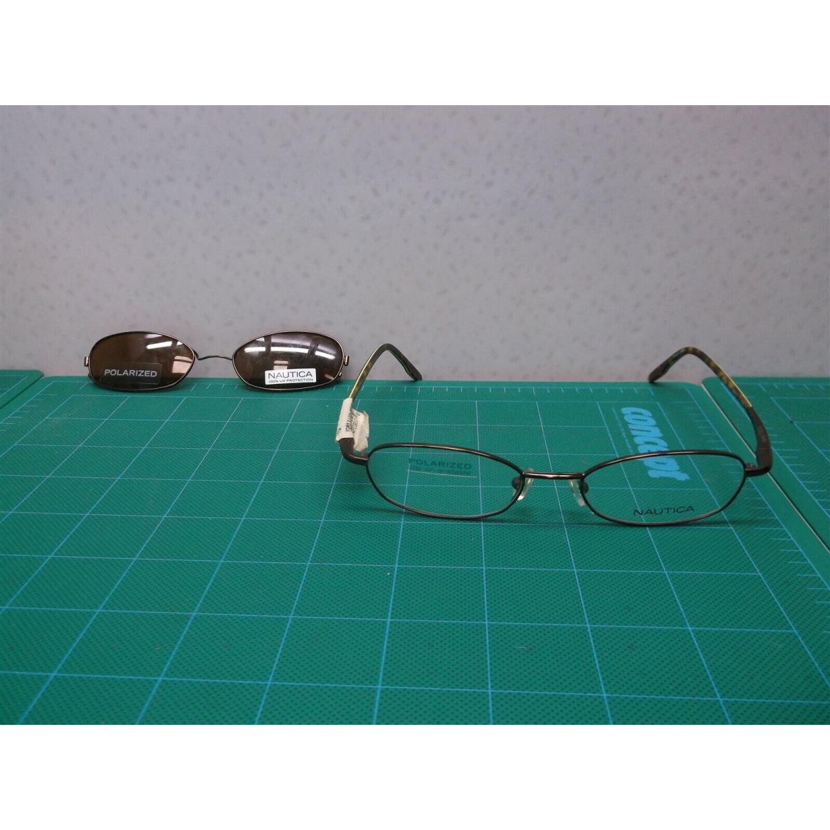 Nautica N7092 006 Eye Glasses Frame 49 17 130 with Clip On Sun Glasses