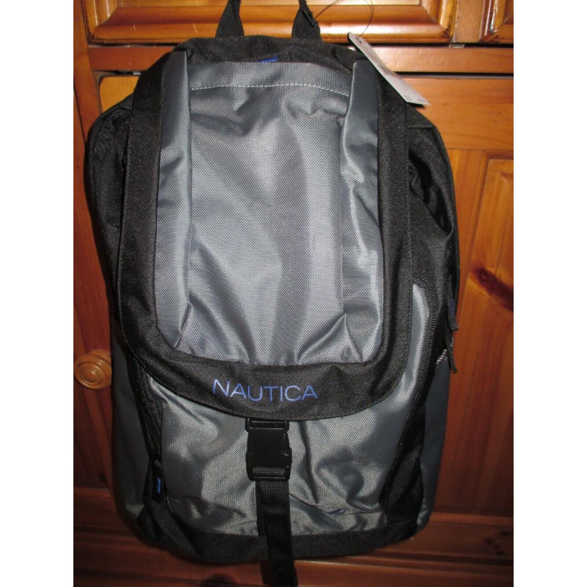 Nautica Full Size Classic Black/gray Backpack School Laptop