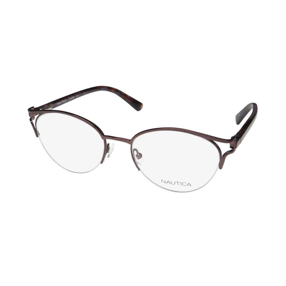 Nautica NLO5013 Eyewear 200 Half-rim Brown Metal Plastic Womens 52-18-135