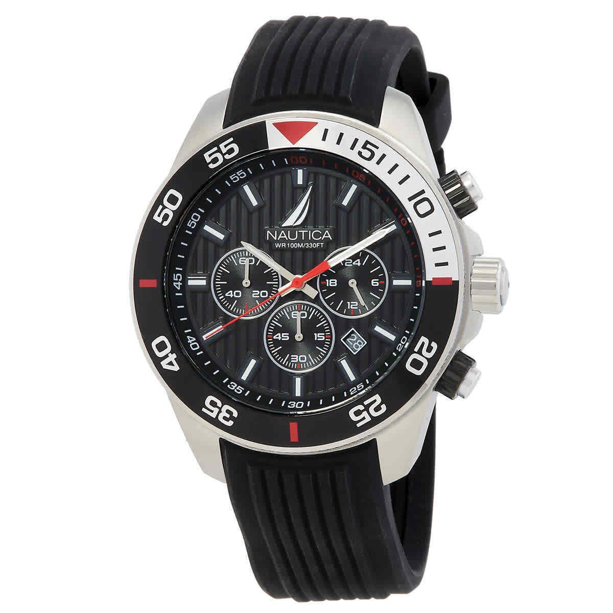 Nautica One Chronograph Quartz Black Dial Men`s Watch NAPNOS301