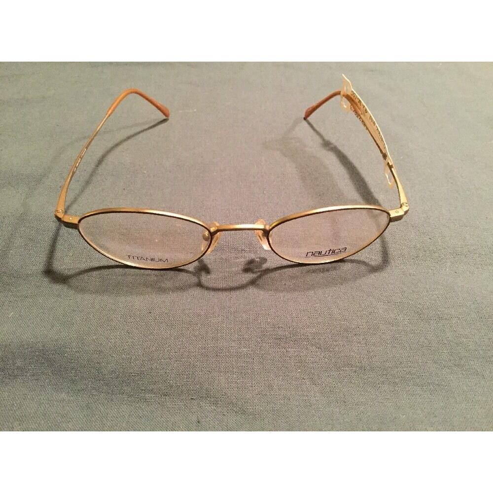 Nautica Titanium N7801 Marchon Eyeglasses Frames Antique Gold