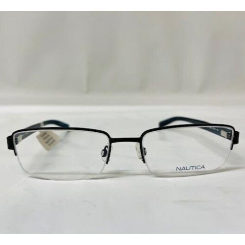 Nautica N7286 Eyeglasses in Matte Black/blue 57-19-145- New/ NO Case