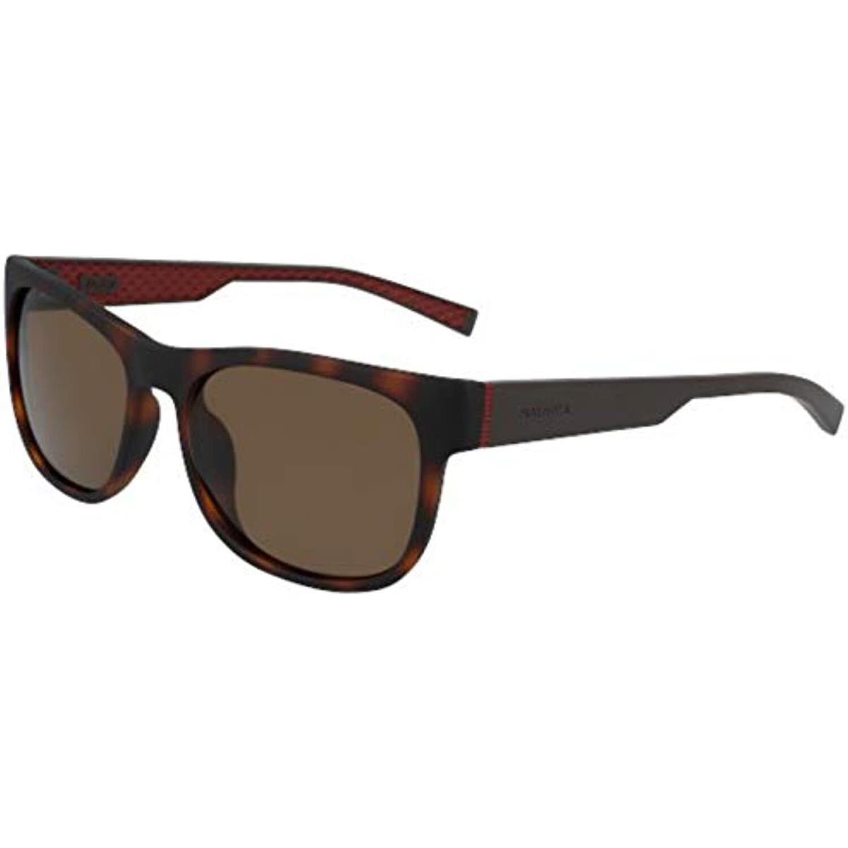 Nautica N6243S 215 Polarized Dark Tortoise Sunglasses with Brown Lenses - Matte Dark Tortoise/Solid Brown Polarized, Frame: Dark Tortoise, Lens: Brown