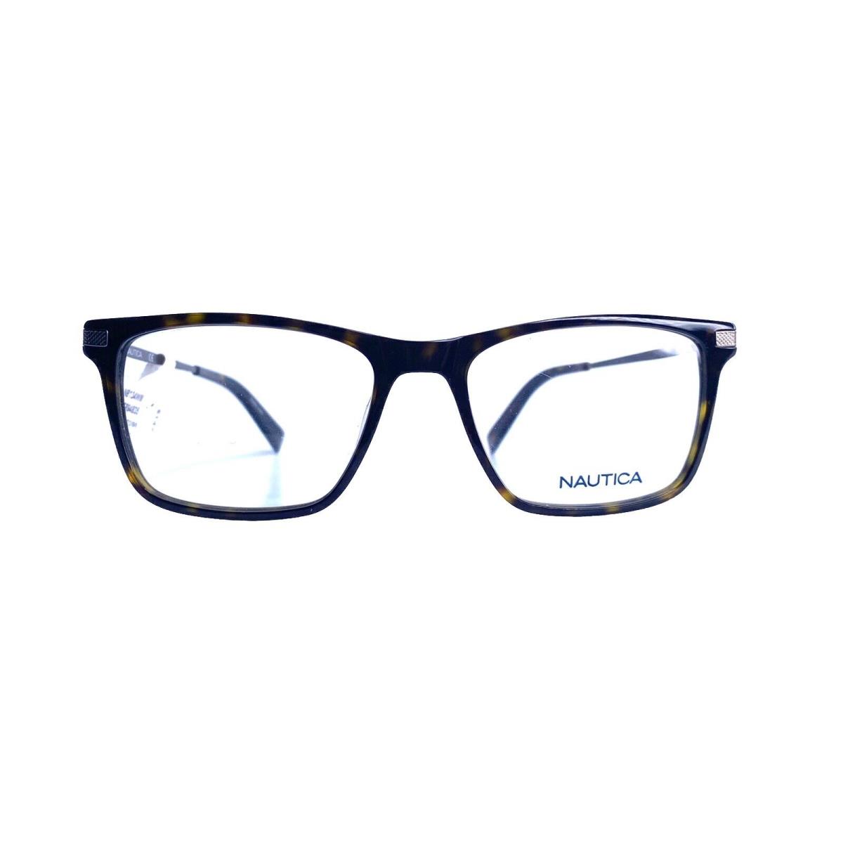 Nautica Dark Tortoise Rectangle Metal Temple Eyeglasses N8134 206 54 18 145