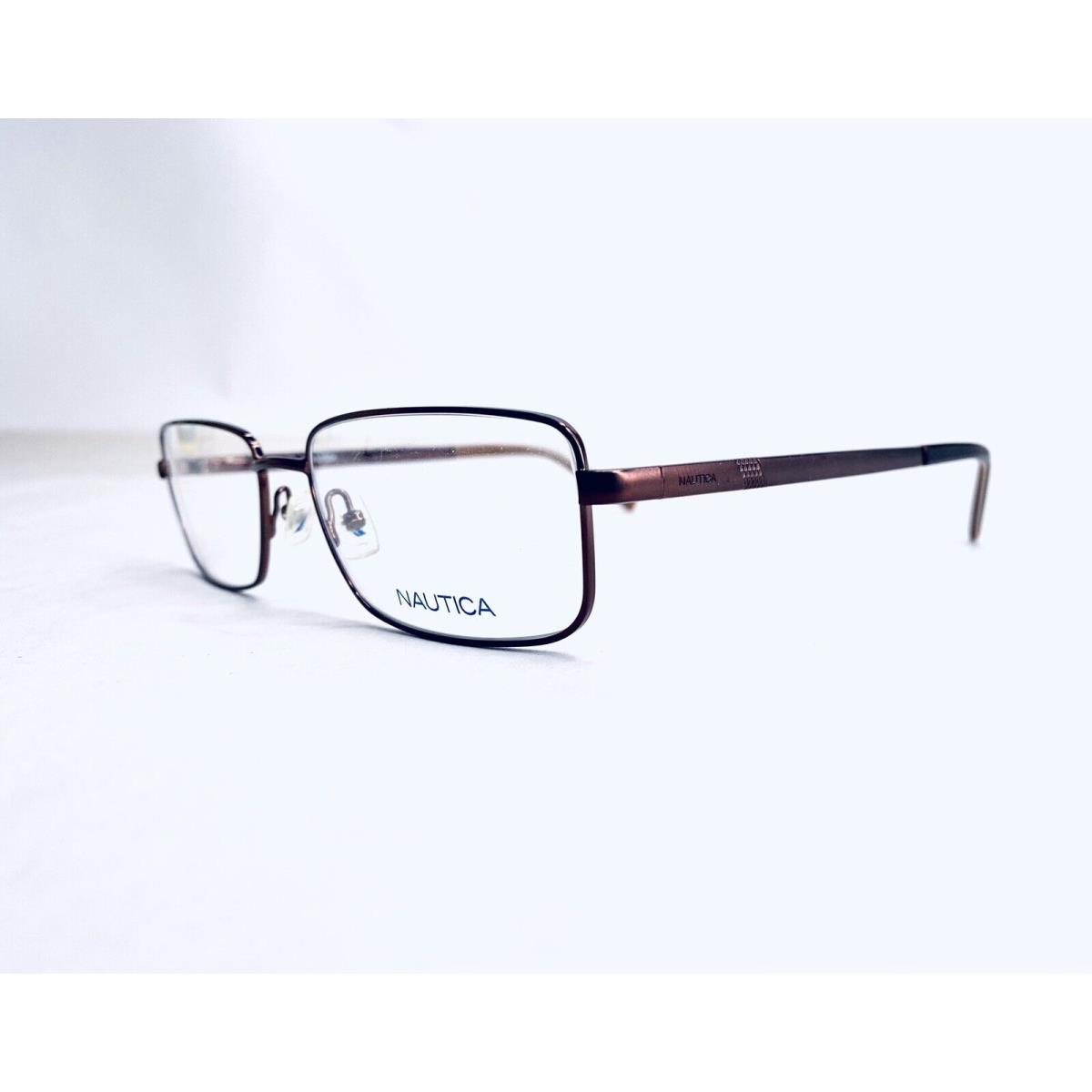 Nautica Rectangular Copper Metal Acetate Temples Eyeglasses N7222 59 17 150