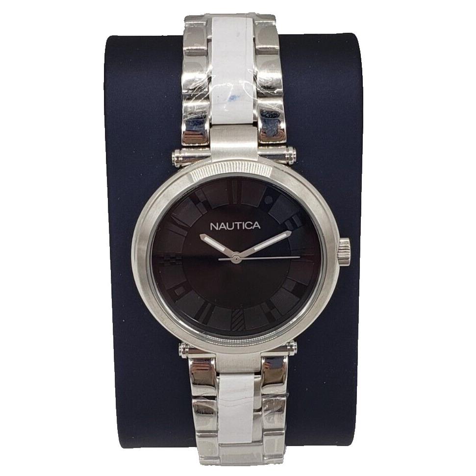 Nautica Flagstaff Collection Steel Case 36mm Black Dial Women`s Watch NAPFLS005