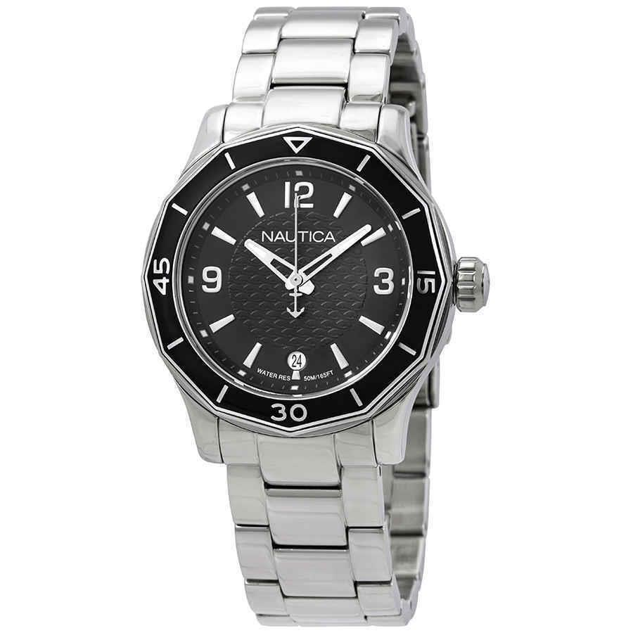 Nautica Women`s Analog Watch Black Dial Stainless Steel 36mm NAD16531L