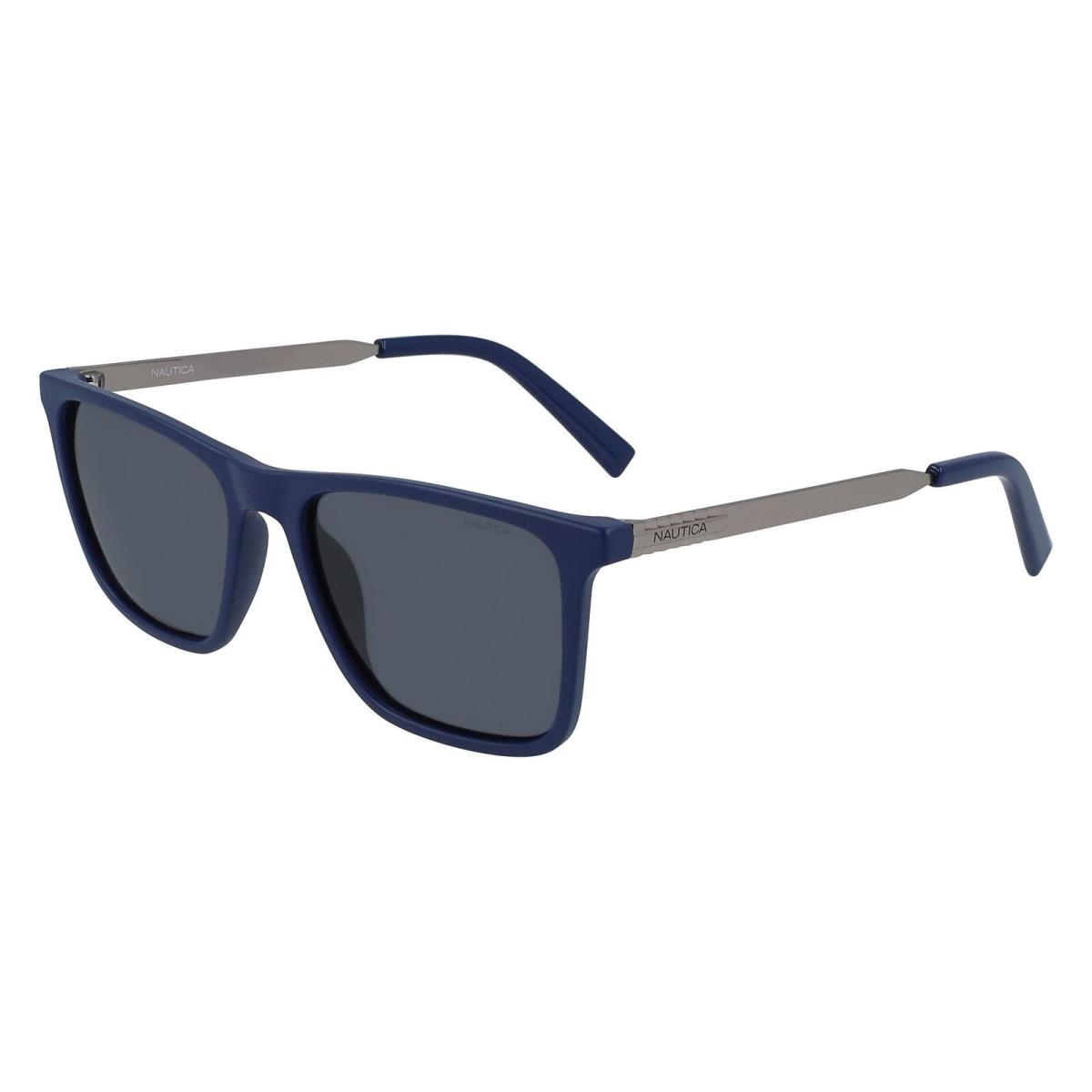 Nautica N3646SP 420 Polarized Matte Navy Sunglasses with Grey Lenses