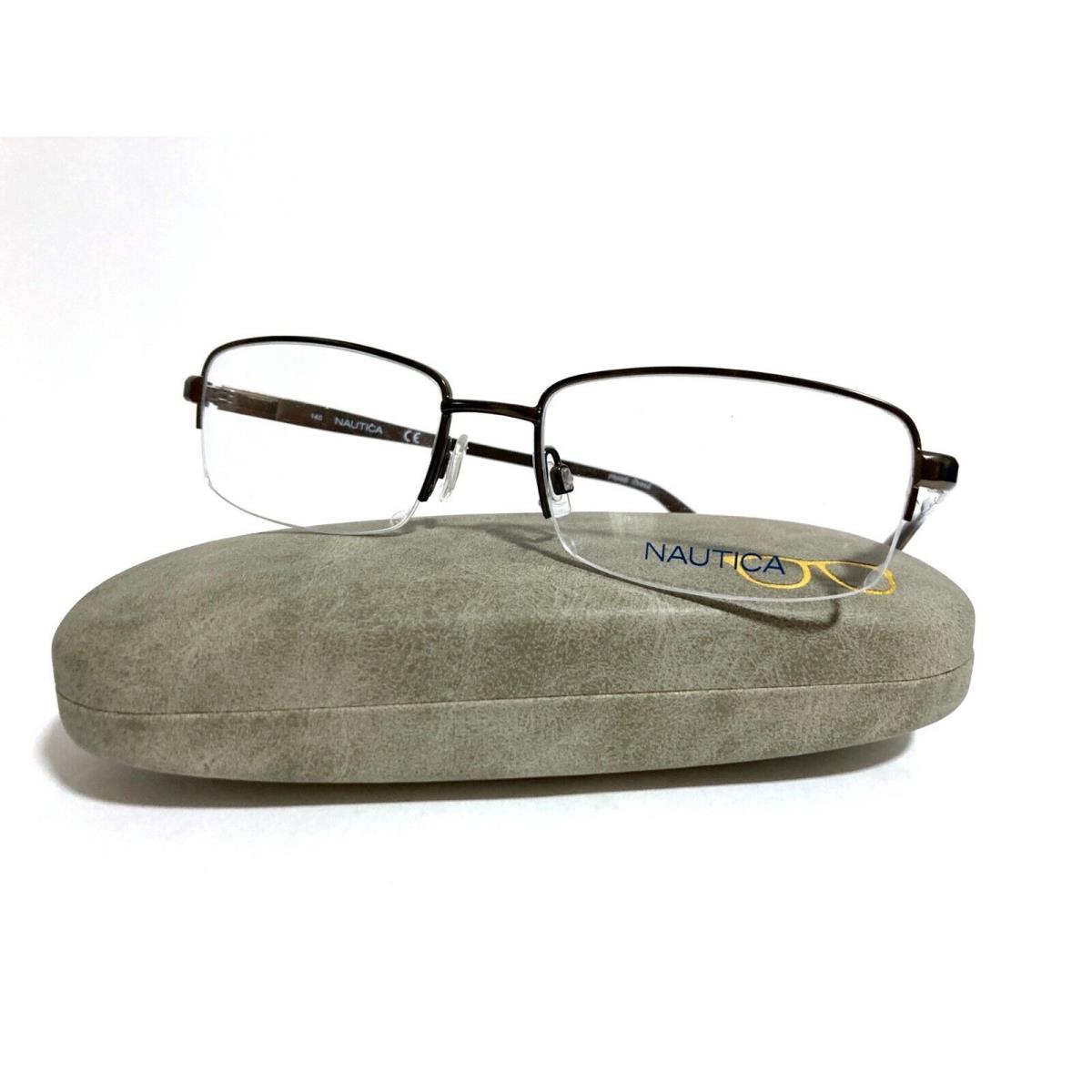 Nautica N7246 200 Brown Eyeglasses Metal Mens RX 57-18-140MM