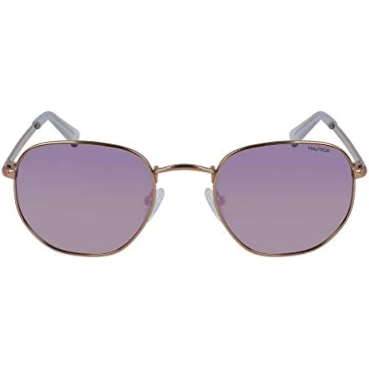 Nautica N4638SP 780 Polarized Rose Gold Sunglasses with Rose Mirror Lenses - Rose Gold, Frame: Rose Gold, Lens: Rose