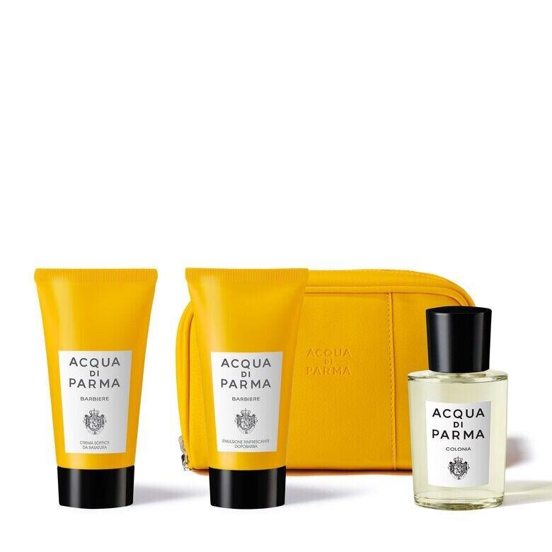 Acqua DI Parma Barbiere 4 pc Set 0.70 oz Cologne 1.4 oz Cream 1.3 oz After Shave