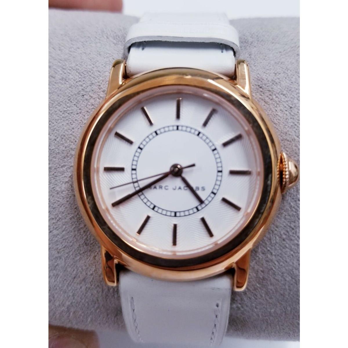 Marc Jacobs MJ8674 Riley White Dial White Leather Strap Women`s Watch