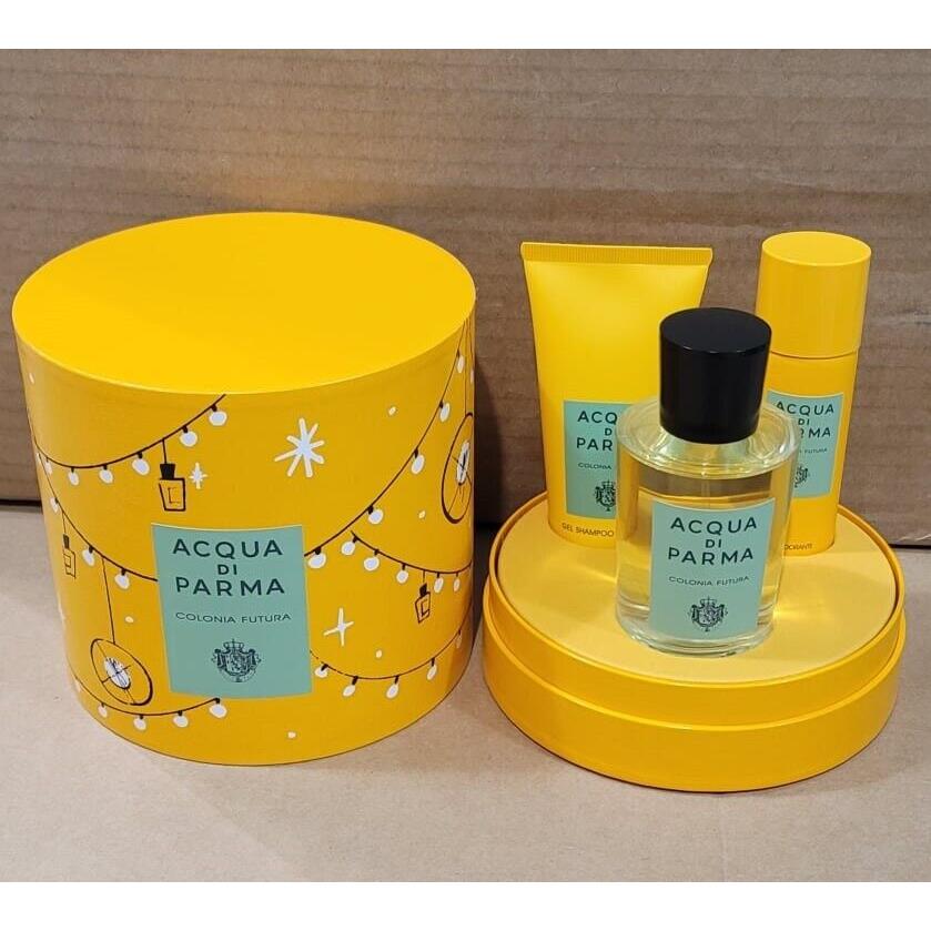 Acqua DI Parma Colonia Futura 3 pc Set For Men 3.4 oz Cologne Spray + Shower Gel