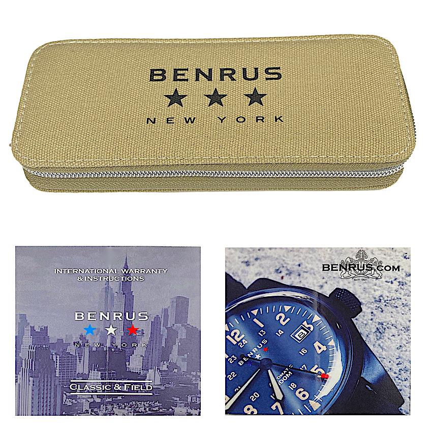 Benrus Field F1-BK-BK-NC Gray Dial Pvd Stainless Steel Date 41MM Men`s Automatic