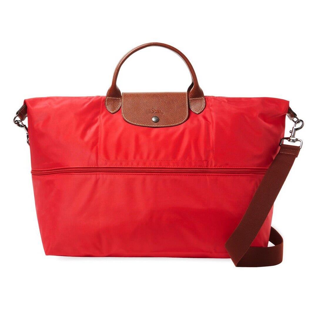 Longchamp Le Pliage Expandable Travel Duffle Crossbody L1911089 Many Colors Burnt Red - orange red