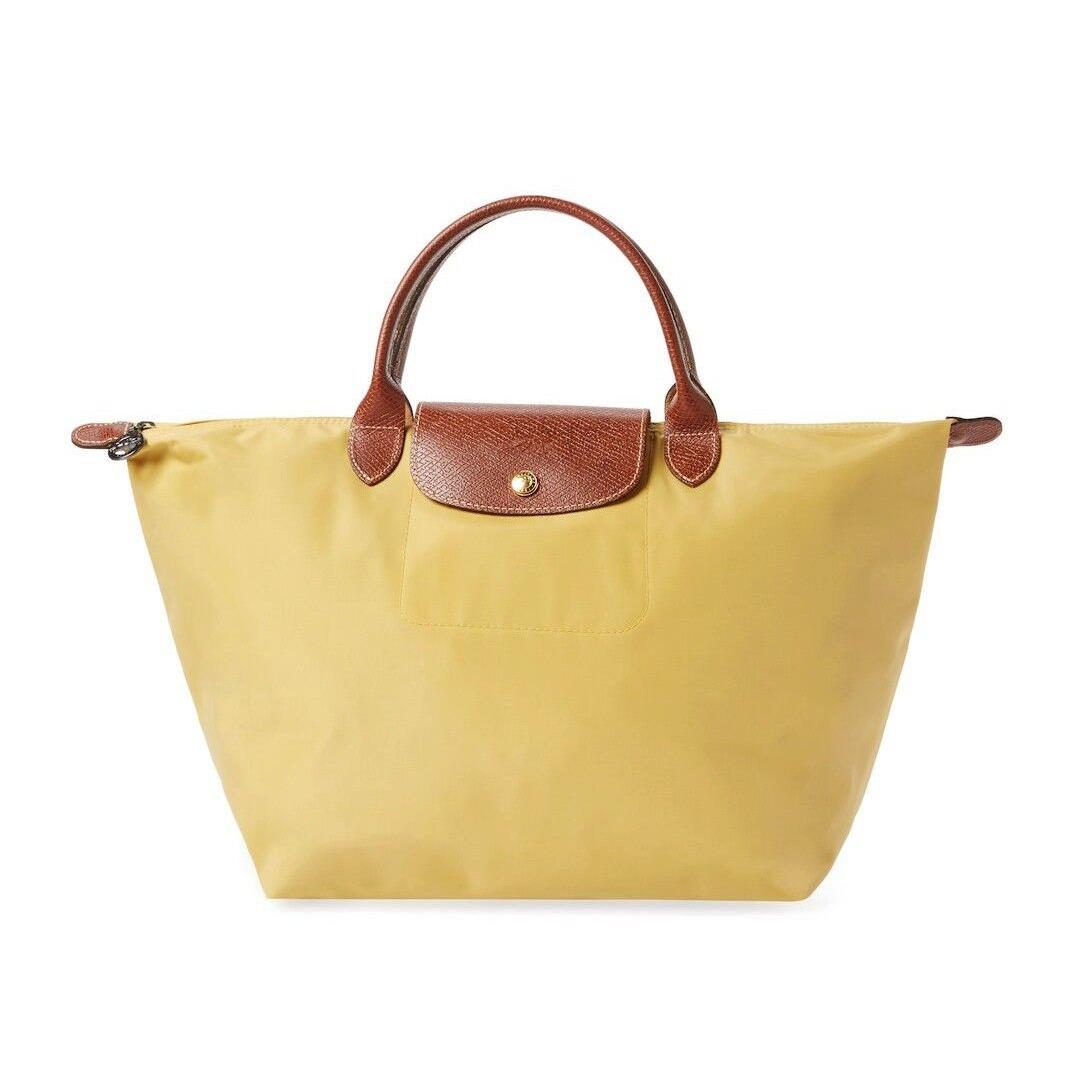 Longchamp Le Pliage Medium Short Handle Type M Tote L1623 Multi Color Authnt Curry - yellow