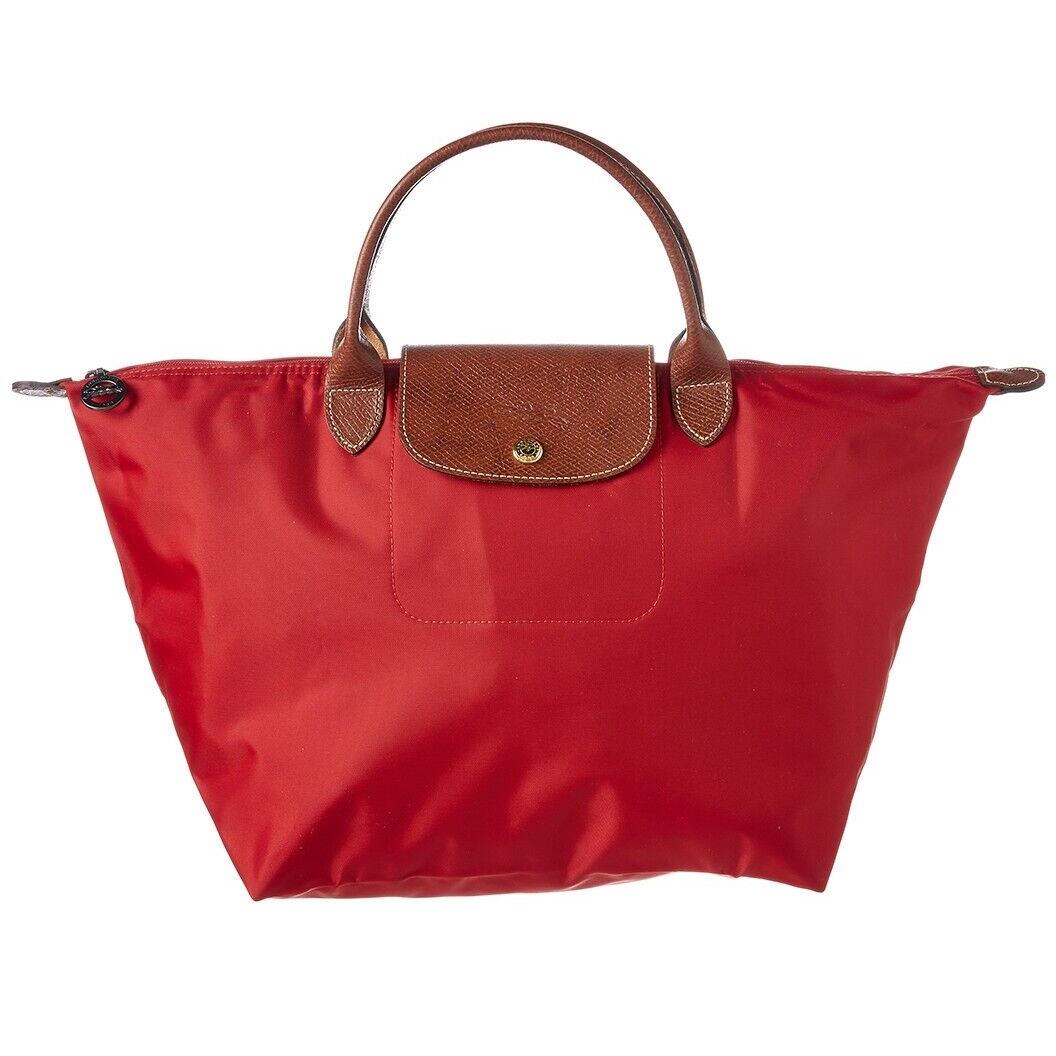 Longchamp Le Pliage Medium Short Handle Type M Tote L1623 Multi Color Authnt Red - 545